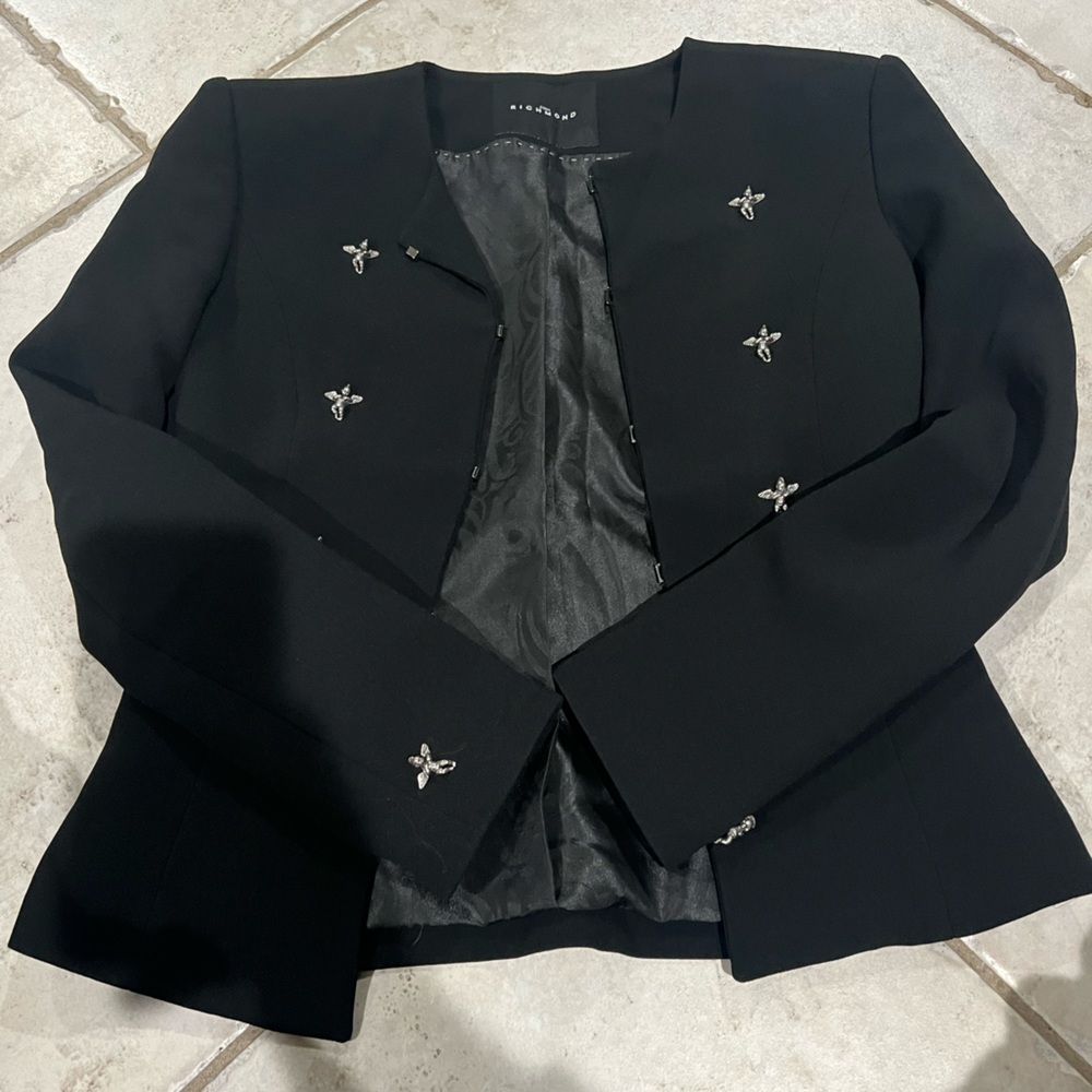 John Richmond Black Blazer with Silver Accents